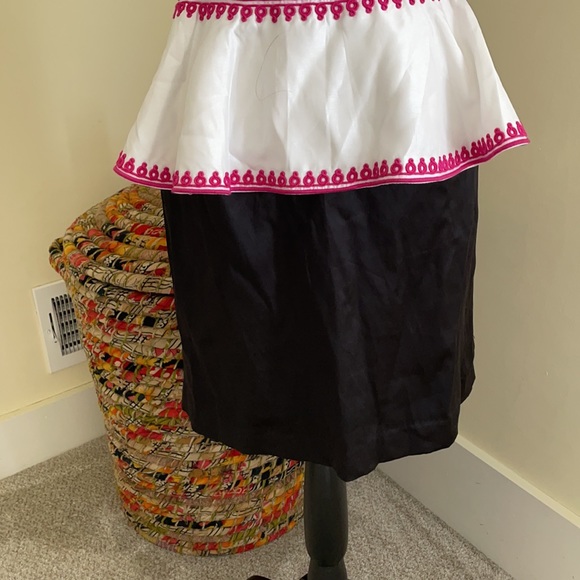 Host Pick! NWT Pearl by Georgina Chapman of Marchesa White & Black Peplum Dress - Picture 3 of 9